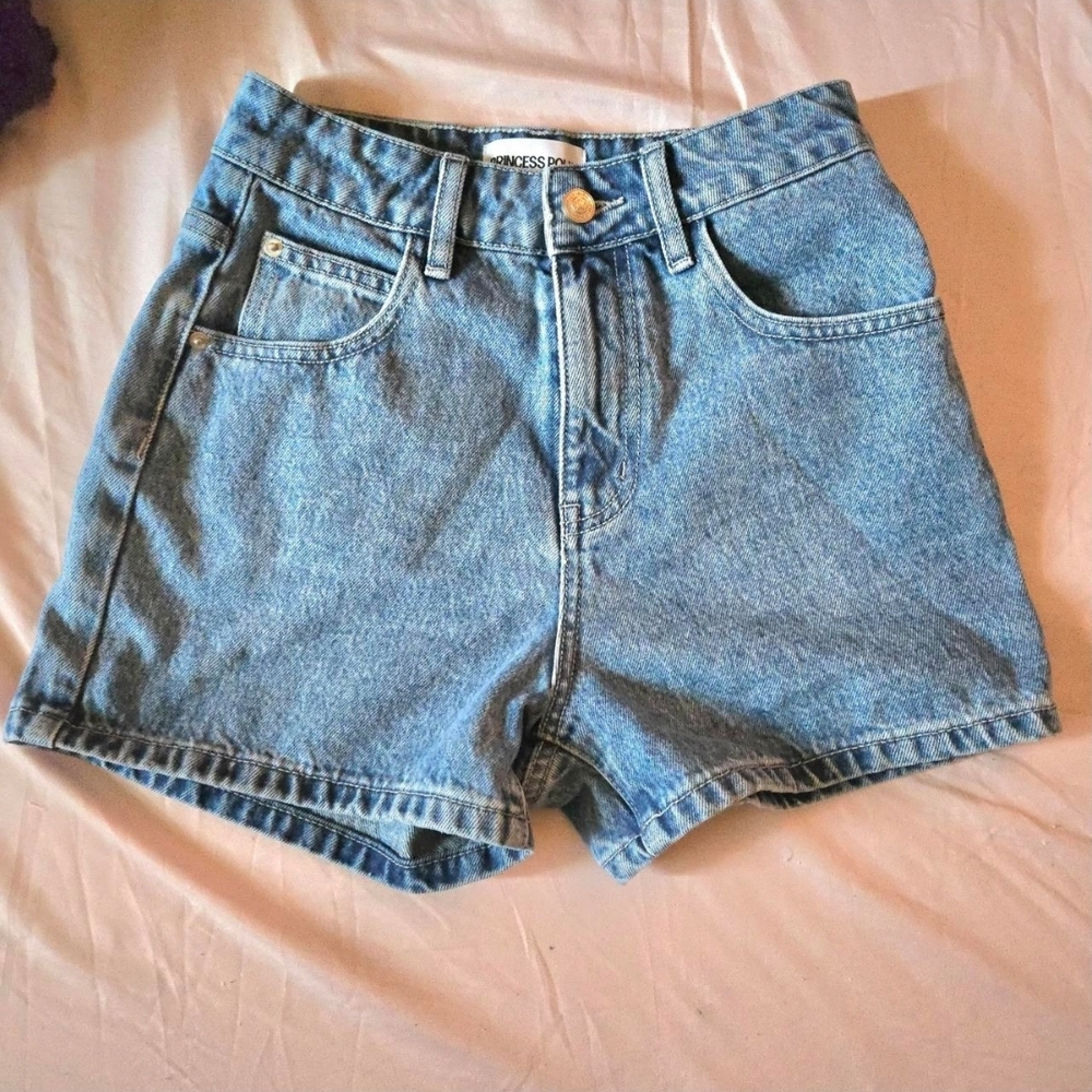 Princess Polly Light Blue Jean Shorts